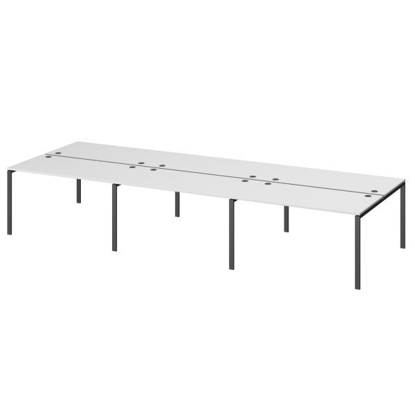 Бенч двойной на 6 рабочих мест Арго-М АМБ-002-6 3600x1496x760 (Белый)