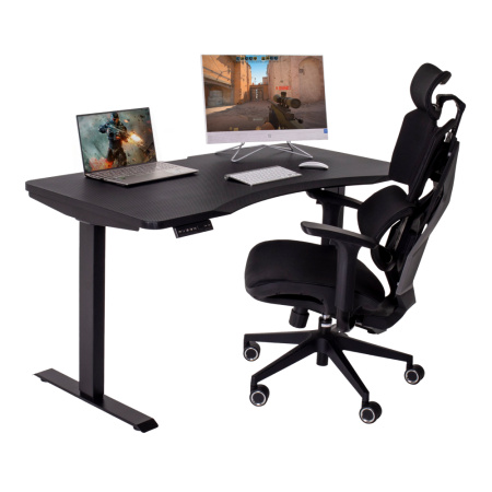 Стол c электроприводом LA-T33- E5A (1600x700x700-1200) (Черный карбон | Черный)