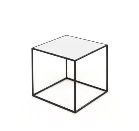 FESTA Стол кофейный 40х40 (Белый/Черный металл)