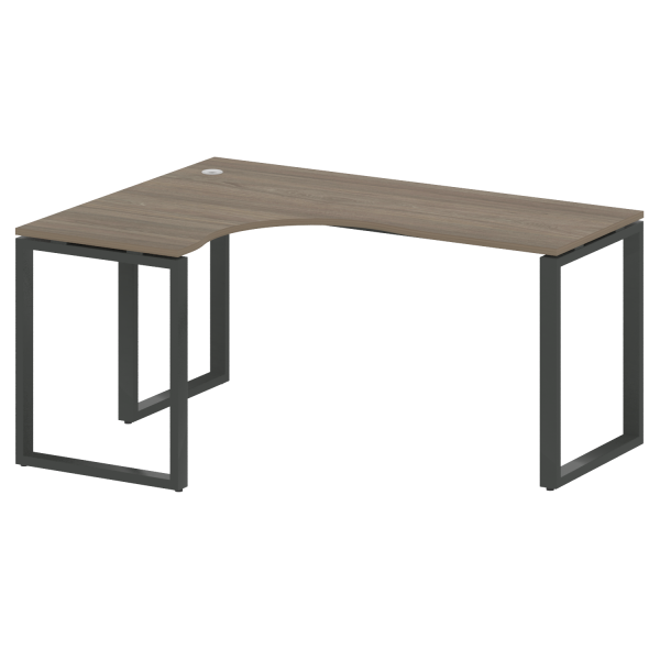 Стол криволинейный левый Metal System Style БО.СА-4 Л 1600x1200x750 (Вяз/Антрацит металл)