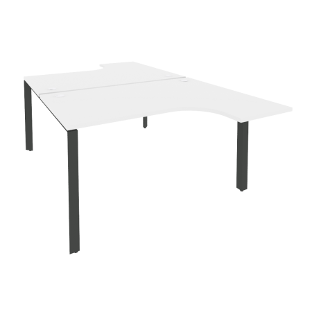 Рабочая станция на П-образном м/к Onix O.MP-D.SA-3 1380x2395x750 (Белый Бриллиант/Черный металл)
