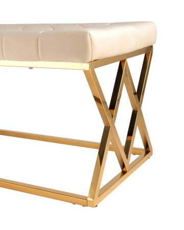 Банкетка ИНСИГНИЯ велюр бежевый сталь золото (Банкетка Инсигния бежевый)