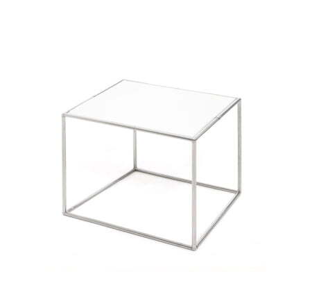 FESTA Стол кофейный 40х40 (Белый/Хром металл)