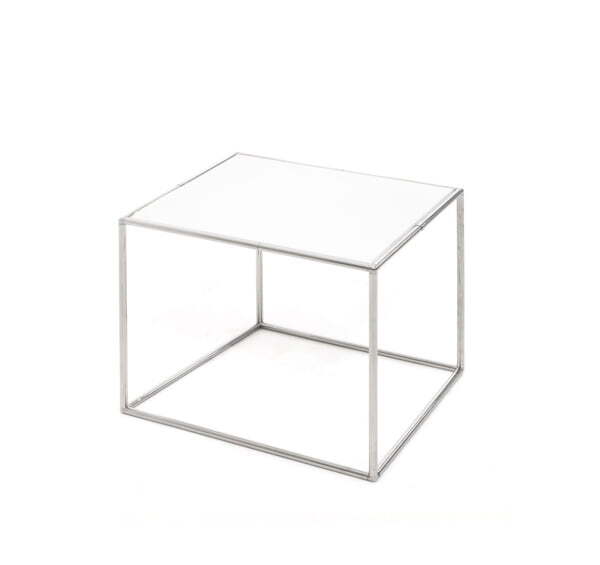 FESTA Стол кофейный 40х40 (Белый/Хром металл)