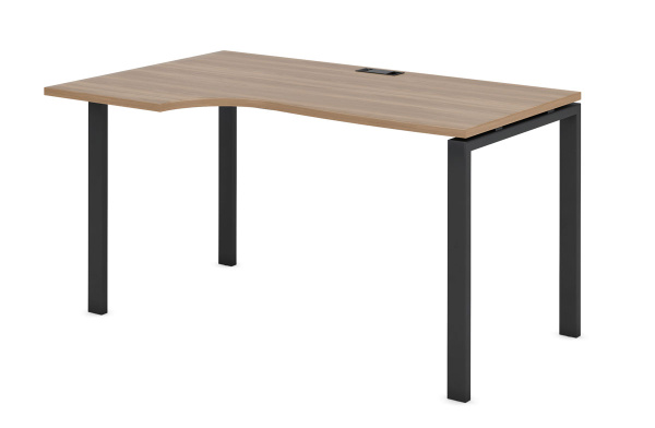 Стол криволинейный левый на П образном м/к 60х30 гл. EVOLUTION 120 (1200х900/700х750) (Дуб Честерфилд)