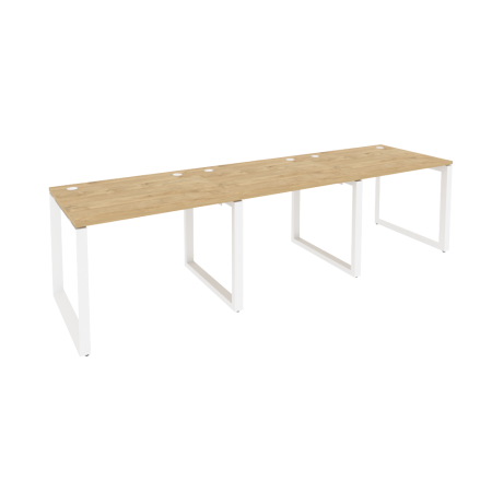 Рабочая станция на О-образном м/к Onix O.MO-RS-3.1.8 2940x800x750 (Тиквуд Светлый/Белый Металл)