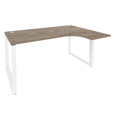 Стол эргономичный правый на О-образном м/к Onix O.MO-SA-4R 1580x1180x750 (Тиквуд Темный/Белый Металл)