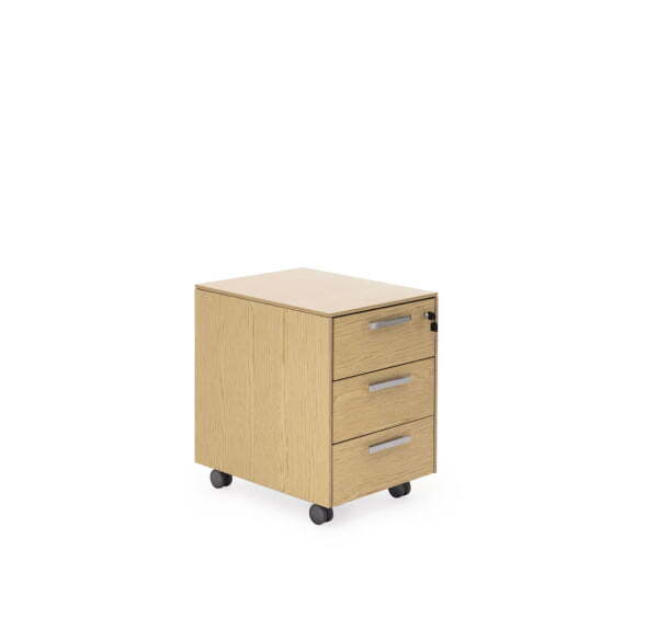 EXE Тумба 3 ящика (Дуб Светлый/Хром)