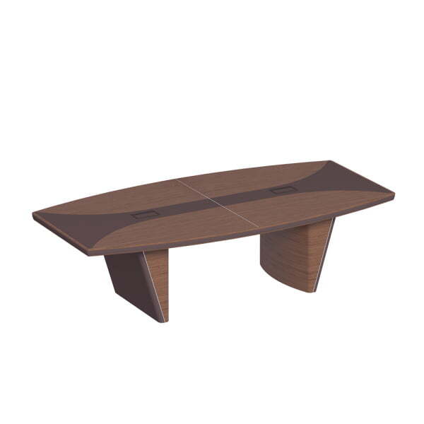 Стол для переговоров овальный, дерево/кожа, металлическая вставка ISixty 280TAOVS 2800x1400x740 (Кожа коричневая)