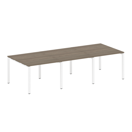 Переговорный стол 3 столешницы Metal System Style БП.ПРГ-3.1 3000x1235x750 (Вяз/Белый металл)