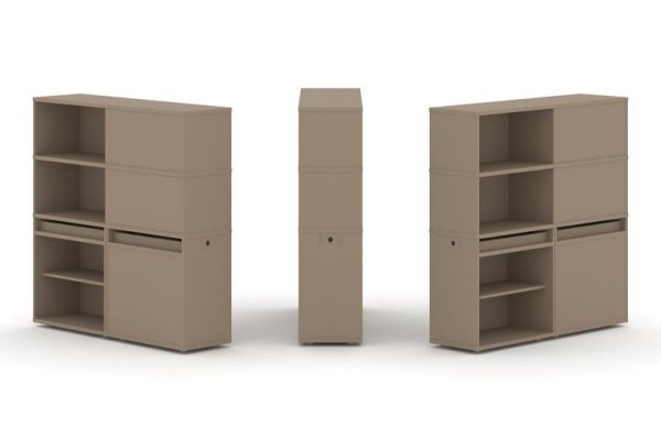 Тумба двойная + высокая надставка ES.NB.2V-17 (1500х410х1520) (Латте)