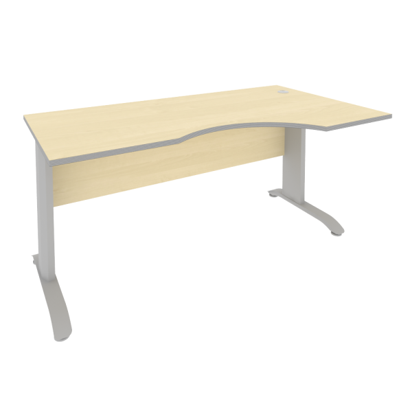 Стол криволинейный правый Riva ПЛ.СА-1 Пр 1600x900x750 (Клен-Металлик/Металлик)