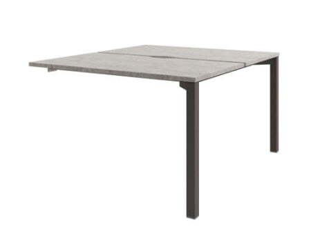 Стол-тандем на металлокаркасе, конечная секция Solution D-403 1200x1432x750 (Бетон/ТрюфельКоричневый)