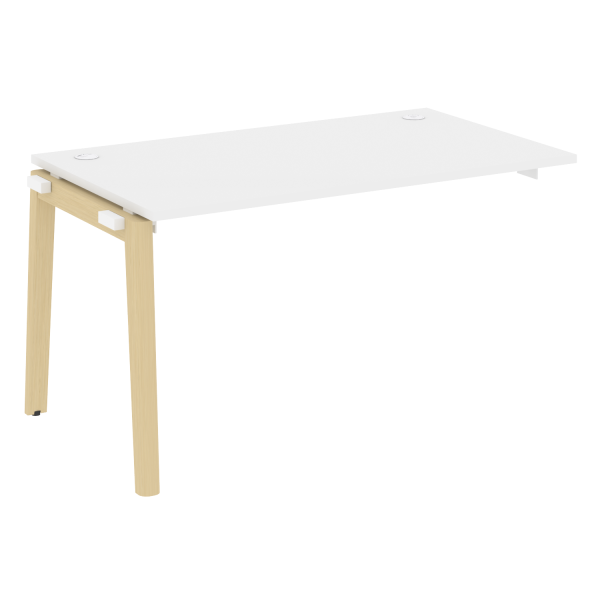 Наборный элемент рабочей станции на деревянных опорах Onix Wood OW.1.NRS-3.8 1380x800x750 (Белый Бриллиант/Дуб Светлый)