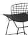 Стул полубарный с низкой спинкой Bertoia черный с черной подушкой (Стул полубарный Bertoia черный)
