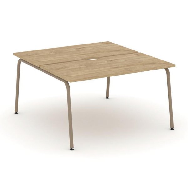 Рабочая станция 2 места ES.D.RS-2.3-VK (1380х1500х750) (Тиквуд Светлый/Металл Латте)