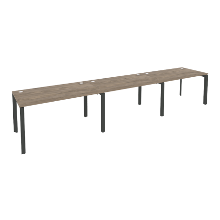 Рабочая станция на П-образном м/к Onix O.MP-RS-3.3.8 4140x800x750 (Тиквуд Темный/Черный металл)
