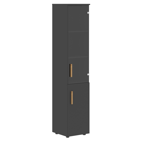 Шкаф-колонка комбинированная левый Forta FHC 40.2 (L) 399x404x1965 (Черный графит)