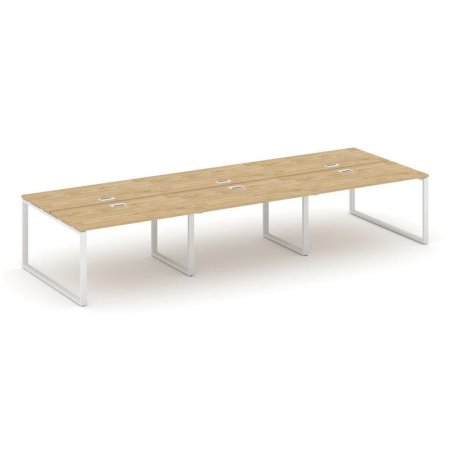 Рабочая станция 2-х сторонняя SN-6O.DRS-082 (3540х1632х750) (Тиквуд Светлый/Металл Белый)