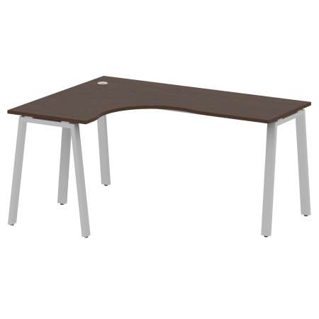 Стол криволинейный левый Metal System Style БА.СА-4 Л 1600x1200x750 (Венге Цаво/Серый металл)