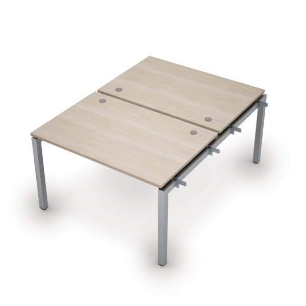 6МБН.5288 Бенч-система на 2 рабочих места, начальный модуль (1200x1635x750) (Шамони светлый/Алюминий матовый)