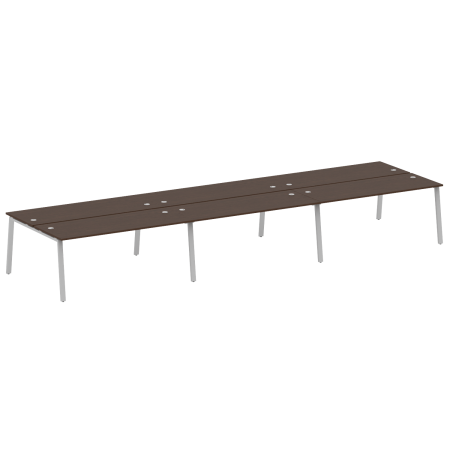 Рабочая станция на 6 рабочих места на А-образном м/к Metal System Style БА.СМ-6.5 5400x1475x750 (Венге Цаво/Серый металл)