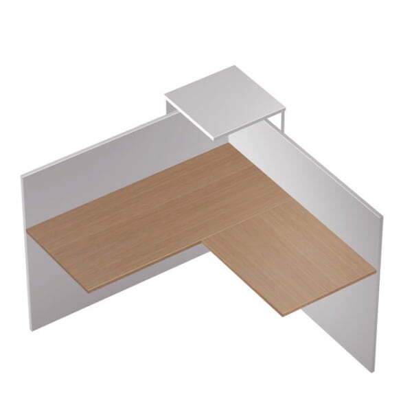 Модуль ресепшн угловой, правый PROFIQUADRO КВ 0706 1482x1482x1164 (Белый премиум / Вишня скандинавская)