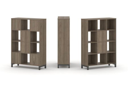 Набор стеллажа 1 сторонний, 4 яруса SN.NS-431 (1121х400х1615) (Вяз Благородный/Металл Антрацит)