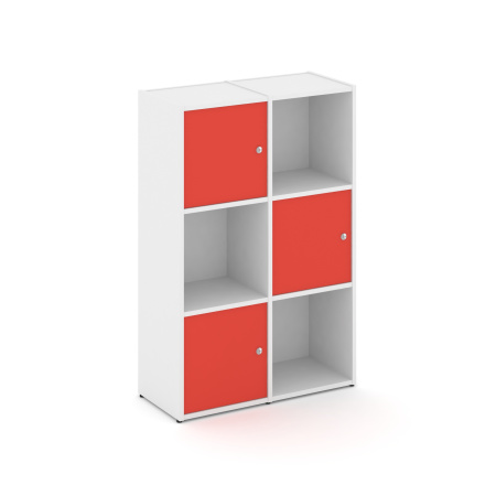 Стеллаж Locker Plus LK.K-002 798x350x1203 (Белый | Красный)