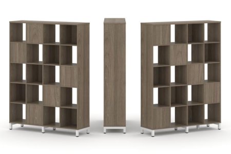 Набор стеллажа 2-х сторонний, 5 ярусов SN.NSD-541 (1488х400х1982) (Вяз Благородный/Металл Белый)