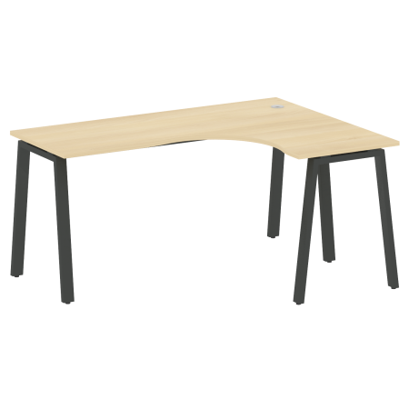 Стол криволинейный правый Metal System Style БА.СА-4 Пр 1600x1200x750 (Акация/Антрацит металл)
