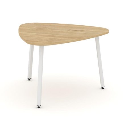 Стол переговорный SN-4.SPRG-71.3 (1200х1200х750) (Тиквуд Светлый/Металл Белый)