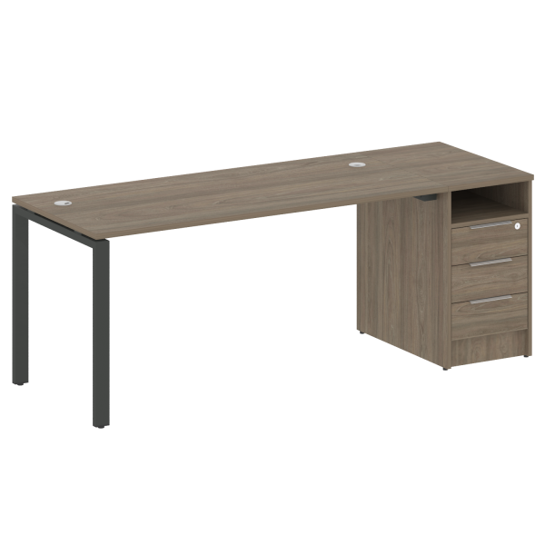 Рабочая станция с опорной тумбой Metal System Style БП.РС-СТП-1.4 2012x720x750 (Вяз/Антрацит металл)