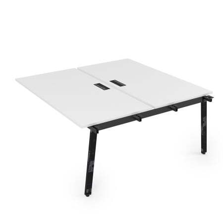 10БДС.268 Стол системы Бенч, сдвоенный, на 2 рабочих места - средний (1200x1235x750) (Белый премиумЧерный глянец)