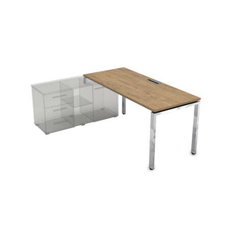 Стол рабочий, прямолинейный, левый Gloss НСТЛ-П.984 1600x800x750 (TeakwoodХром)