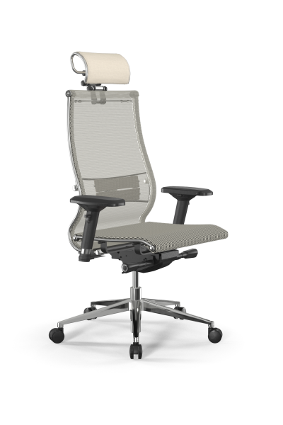 Кресло для руководителя Метта Samurai L2-5D - TS /Kc00/Nc00/D04P/H2cL-3D(M26.B32.G25.W03) (Молочный)