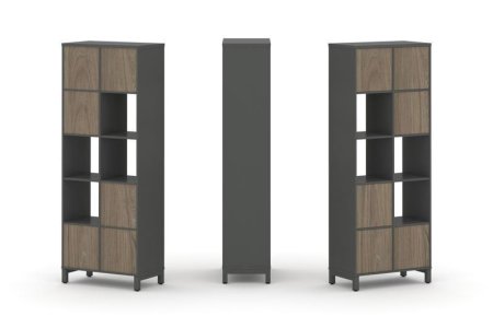 Набор стеллажа 1 сторонний, 5 ярусов SN.NS-521 (754х400х1982) (Антрацит/Вяз Благородный/Металл Антрацит)