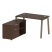 Рабочая станция с тумбой на А-образном м/к Metal System Style БА.РС-СТС-2.2 (L) 1300x1520x750 (Дуб наварра/Серый металл)
