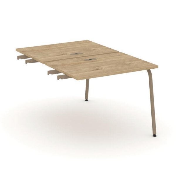 Двойной стол приставка к опорным тумбам ES.D.SPR-1-LK (980х1500х750) (Тиквуд Светлый/Металл Латте)