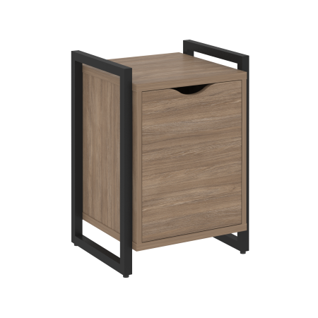 Тумба на регулируемых опорах с распашным фасадом VR.L-T2.O 500x460x719 (Дуб Аризона/Черный металл)