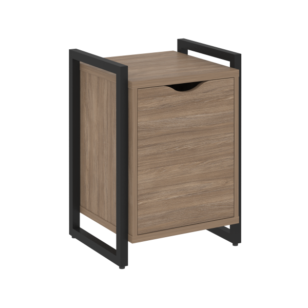 Тумба на регулируемых опорах с распашным фасадом VR.L-T2.O 500x460x719 (Дуб Аризона/Черный металл)