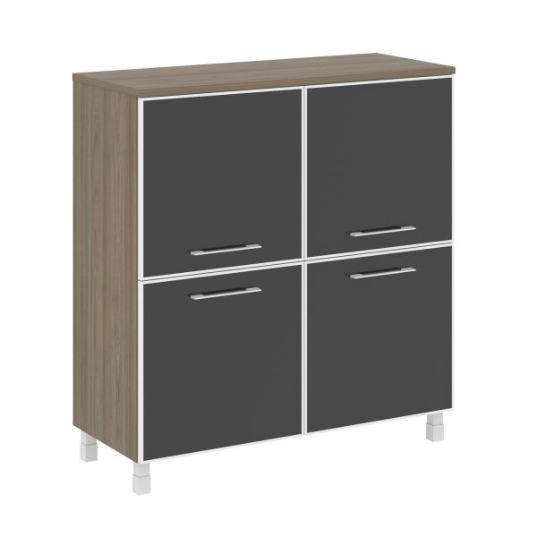 Стеллаж квадратный LT.SD1.2R 1094x450x1168 Black (Вяз Благородный)