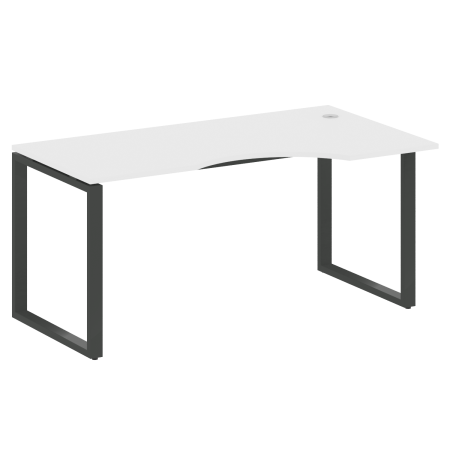 Стол криволинейный левый Metal System Style БО.СА-1 Пр 1600x900x750 (Белый/Антрацит металл)