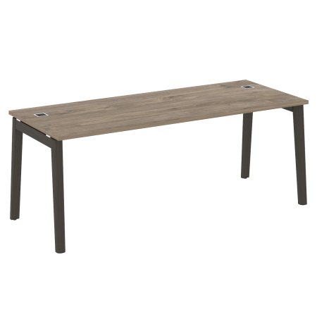 Стол руководителя на деревянных опорах Onix Wood Direct OW.SRR-6.8 1980x800x750 (Тиквуд Темный/Дуб Темный)
