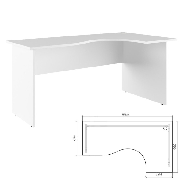 Стол эргономичный Trend TRD296155 1600x900x750 (Белый)