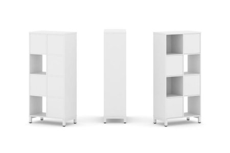 Набор стеллажа 1 сторонний, 4 яруса SN.NS-421 (754х400х1615) (Белый/Металл Белый)