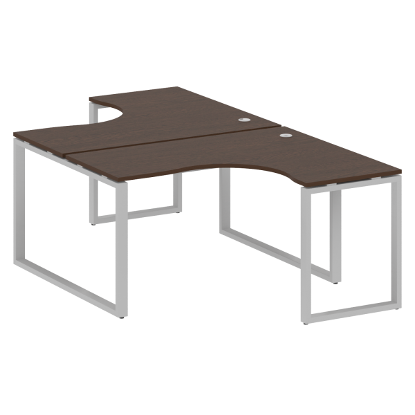 Рабочая станция криволинейная Metal System Style БО.РАС-СА-2.3 1400x2435x750 (Венге Цаво/Серый металл)