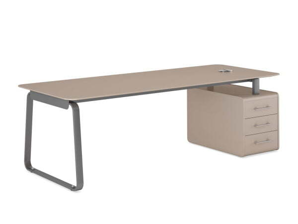 Стол руководителя с опорной тубой Genesis JNS105 2150x900x745 (Серый каменьСерый)