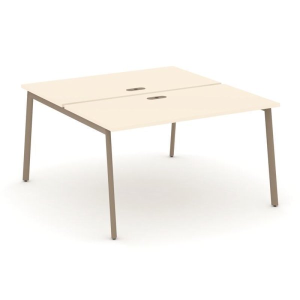Рабочая станция 2 места ES.D.RS-2.3-LP (1380х1500х750) (Сатин/Металл Латте)