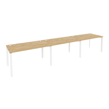 Рабочая станция на П-образном м/к Onix O.MP-RS-3.3.8 4140x800x750 (Тиквуд Светлый/Белый Металл)